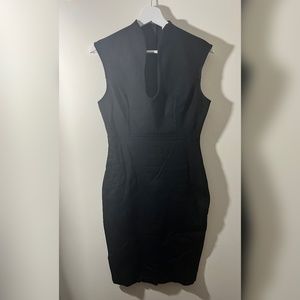 Black scoop neck dress